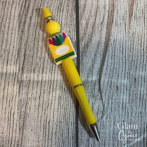 Kralenpen CRAYON CUSTOM PEN - terug naar school - kleuren - unieke pennen - leraarspennen - gepersonaliseerd cadeau leraar - TP011