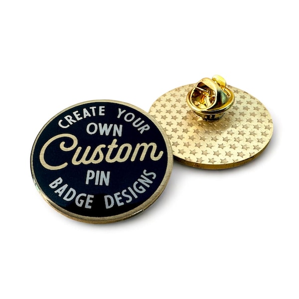 Aangepaste messing pin-badges. Aangepaste pin-badge. Gemaakt in het VK. Milieuvriendelijk alternatief voor geëmailleerde pin-badges. Ontwerp je eigen messing reversspeldjes.