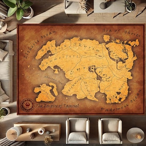 Tapis de carte fantastique, décoration de chambre, tapis de joueur, tapis de style vintage, tapis de carte de jeu vidéo, tapis du monde fantastique, tapis de carte de la Terre du Milieu