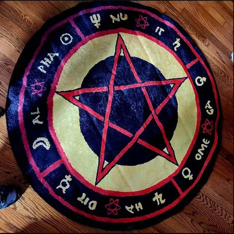 The Love Witch, Pentagram Rug, Gothic Decor, Witchy Room Mat, Occult ...