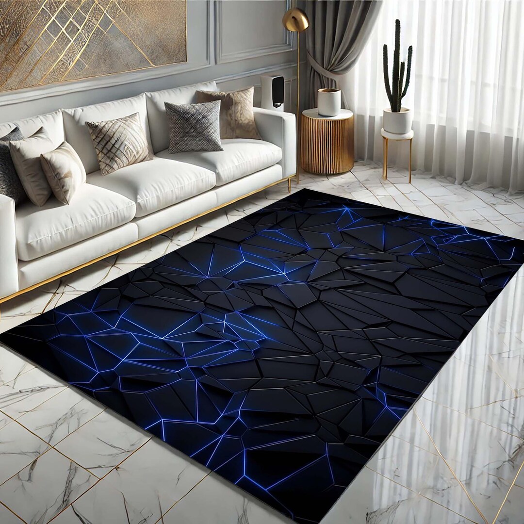 Technology Rug Gamer Room Decor, Futuristic Carpet, Tech Style Mat, Sci-fi Floor Rug ...