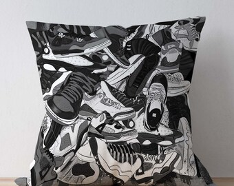 Sneaker Pillow Cover: Urban Street Style Throw Cushion