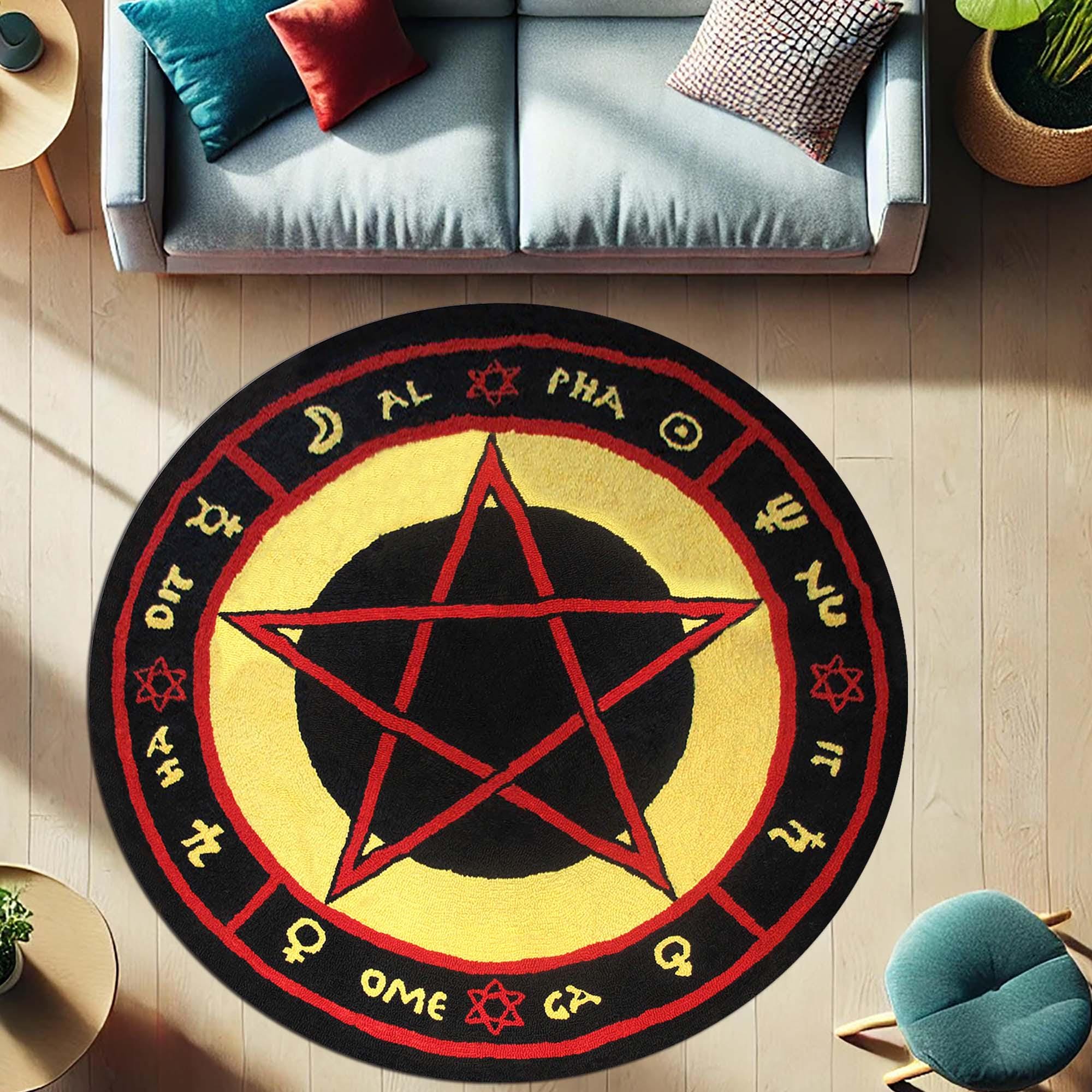 Wicca Rugs The Love Witch, Pentagram Rug, Gothic Decor, Witchy Room Mat, Occult ...