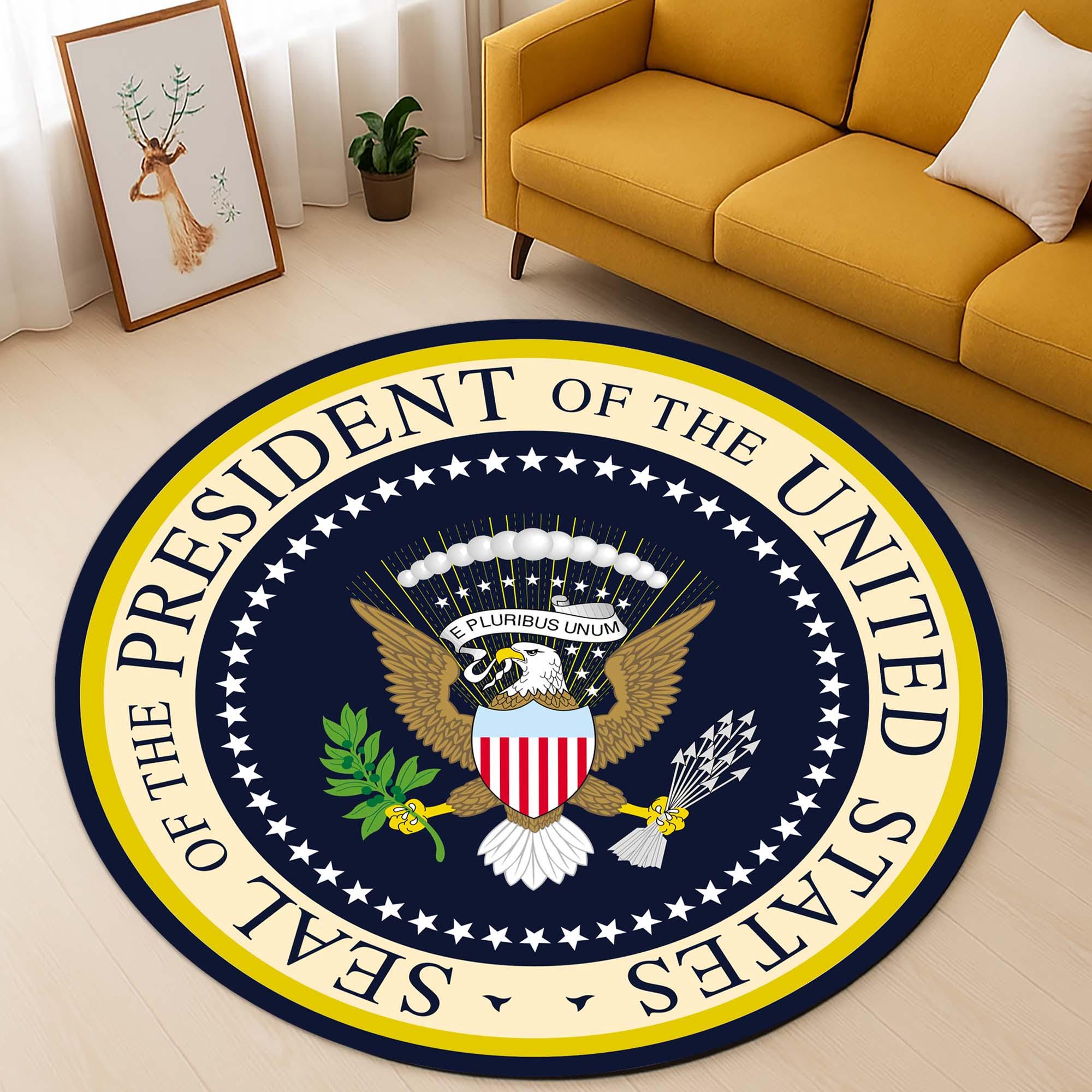Democrat Rug President Office Rug, Oval Office Inspired, USA Themed Round Mat ...
