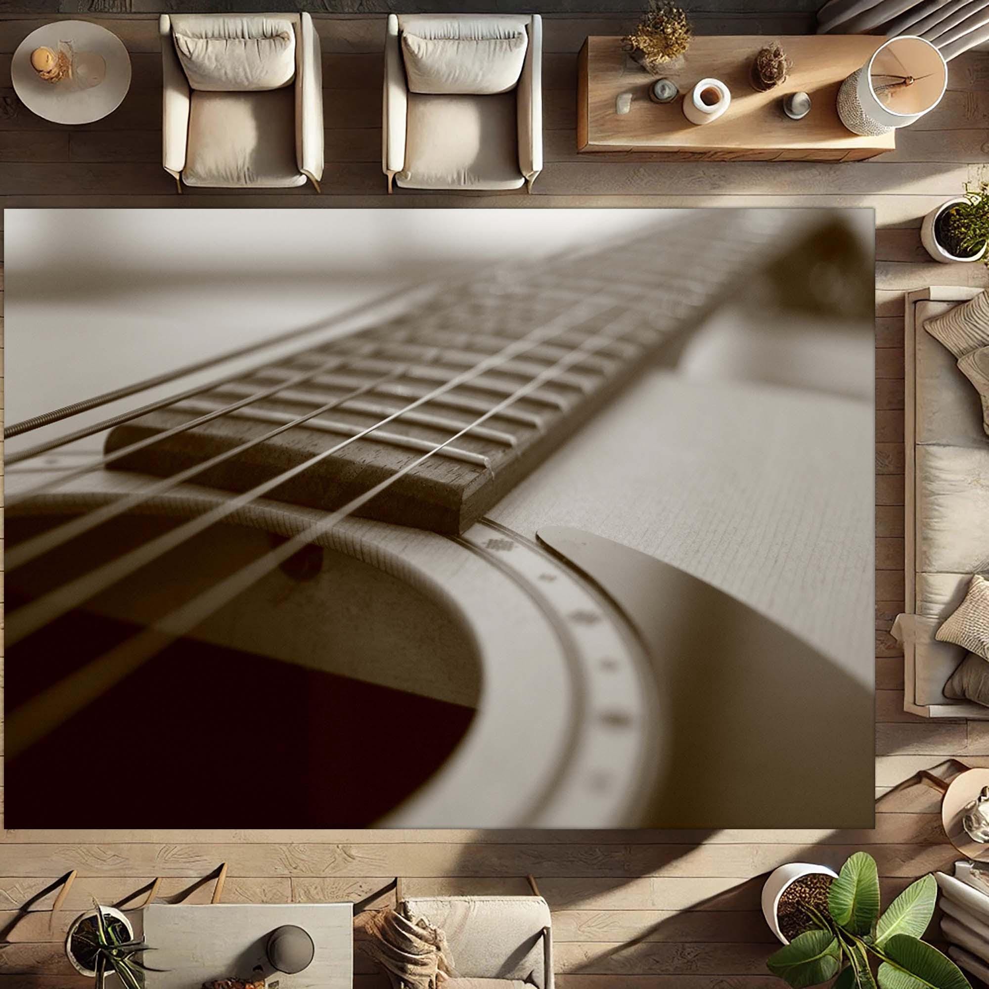 ギターラグ、音楽好きのための装飾、楽器柄カーペット、ギタリストへの 