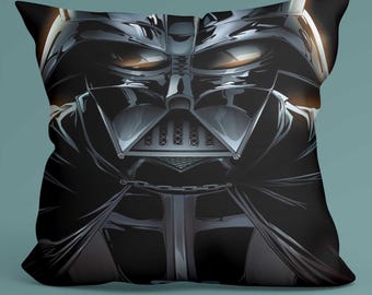 Funda de almohada de Darth Vader, decoración del lado oscuro, cojín Galaxy Force, arte inspirado en Vader, manta de Star Wars, decoración de habitación de ciencia ficción, funda de almohada de película