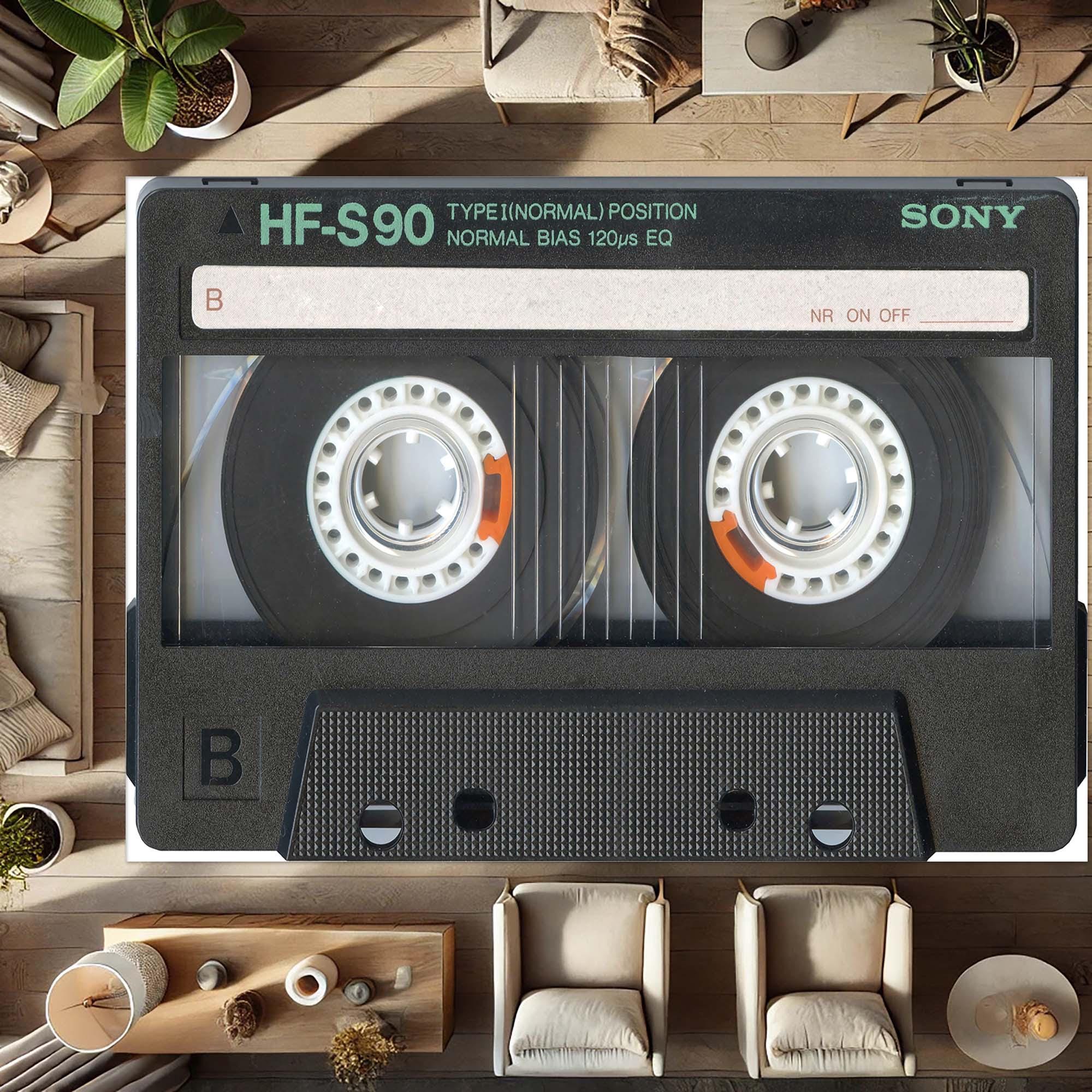 Retro Cassette Rug, Vintage Tape Carpet, Music Lover Decor, 80s 90s Aesthetic, Cool Gift Idea, DJ Room, Recording Studio, Hip Hop Style
