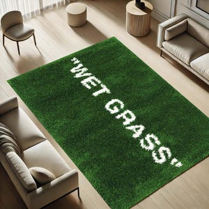 Wet Grass Rug, Funny Rug, Grass Look Carpet, Statement Rug, Green Floor Mat, Dorm Room Decor, Artistic Rug, WetGrass , Pop Culture Carpet