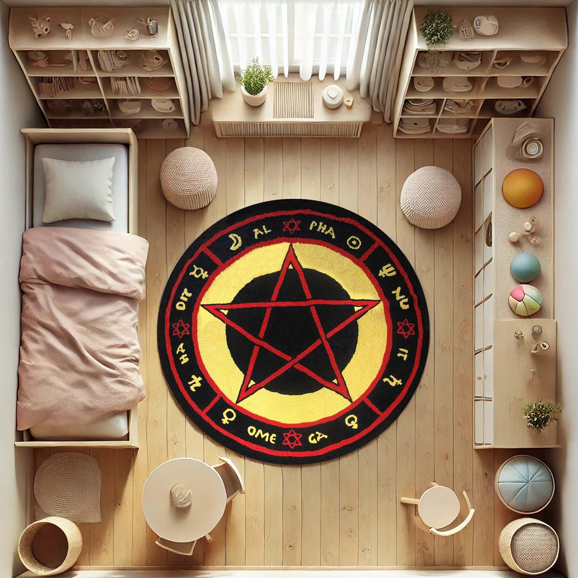 Wicca Rugs The Love Witch, Pentagram Rug, Gothic Decor, Witchy Room Mat, Occult ...