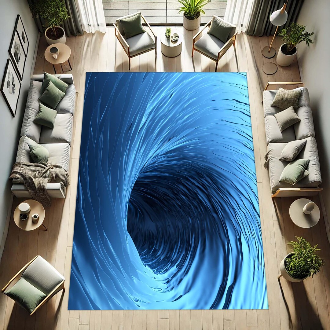 Visual Effects Rugs Whirlpool Rug, Optical Depth Effect Carpet, Floor Mat, Illusionary Home ...