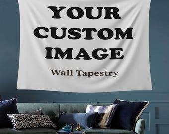 Tapiz personalizado, añade diseño, arte mural con logotipo personalizado, tapiz con texto y foto, decoración para habitación infantil, regalo para ella, pared personalizada, decoración única
