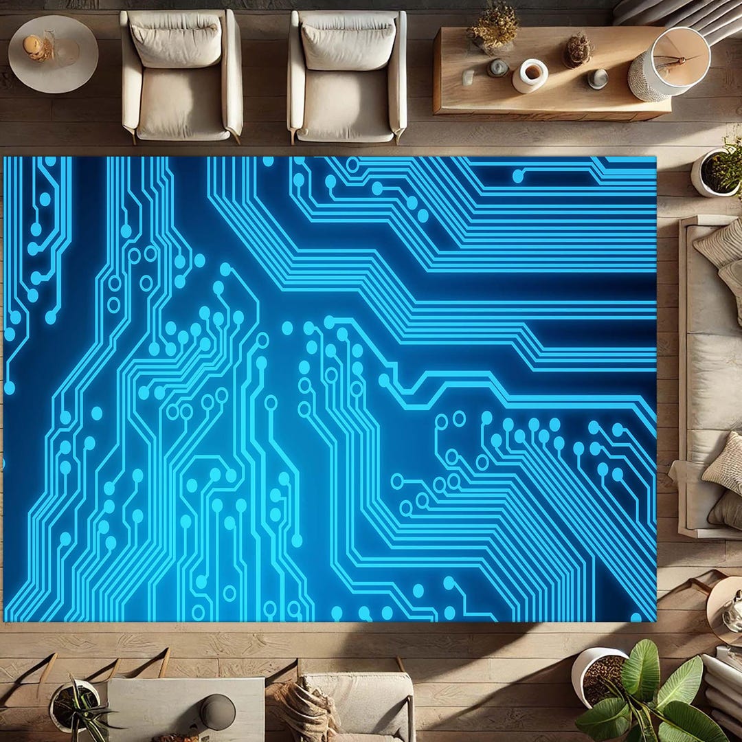 Technology Rug Circuit Board Rug, Tech-inspired Carpet, Electronic Design Mat, Geek ...