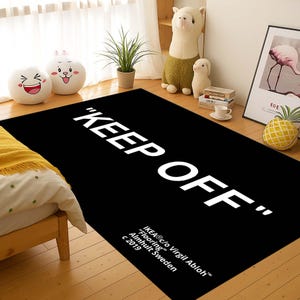 Keep Off Rug, Funny Area Rug, Statement Rug, Typography Mat, Doormat Idea, Minimalist Carpet, Unique Floor Art, Urban Home Decor, Trendy Rug