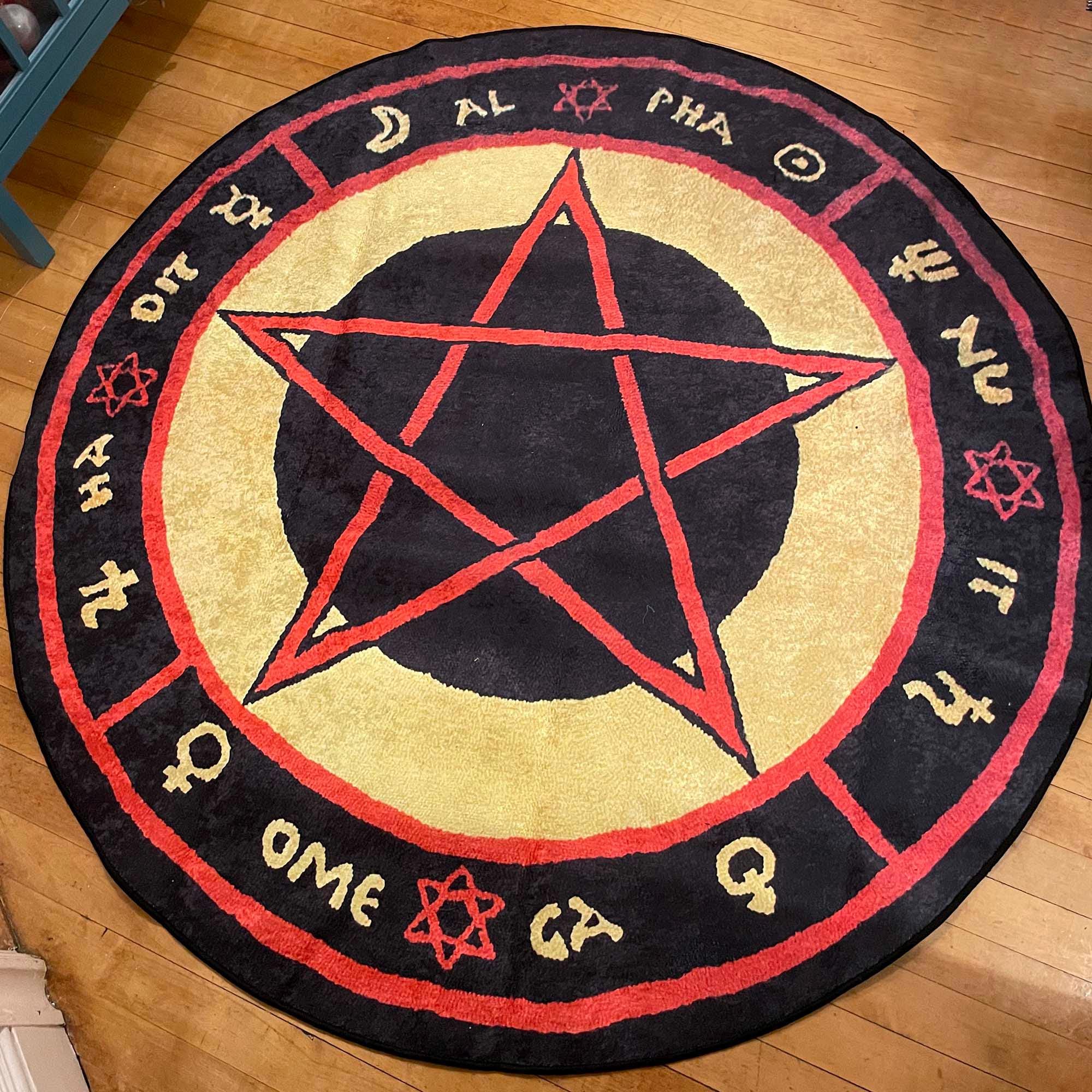 The Love Witch, Pentagram Rug, Gothic Decor, Witchy Room Mat, Occult ...