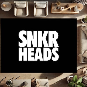 Sneaker Rug, SNKR HEADS Mat, Hypebeast Decor, Sneakerhead Gift, Streetwear Style Rug, Kicks Room Decor, Sneaker Art, Urban Style Mat