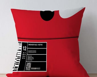 Sneaker Throw Pillow Cover, Hypebeast Cushion, Sneakerhead Gift, Cool Couch Pillow Cover,Sporty Room Decor, Shoe Box Design, Urban Style Art