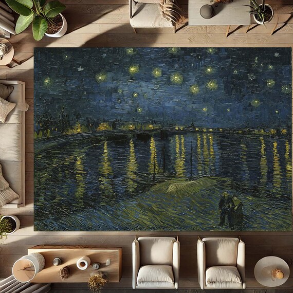ゴッホ　星月夜　カーペット カーペット ゴッホ Vincent van Gogh フィンセント ファン ゴッホ