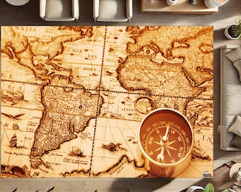 ヴィンテージ世界地図ラグ – 航海探検家スタイルのカーペット - Etsy 日本