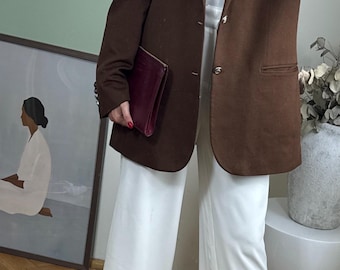 Blazer marron 100 % cachemire, veste vintage italienne Bruno Bellini oversize, couleur camel