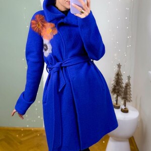 Vintage Cobalt Blue Wool Coat - Etsy