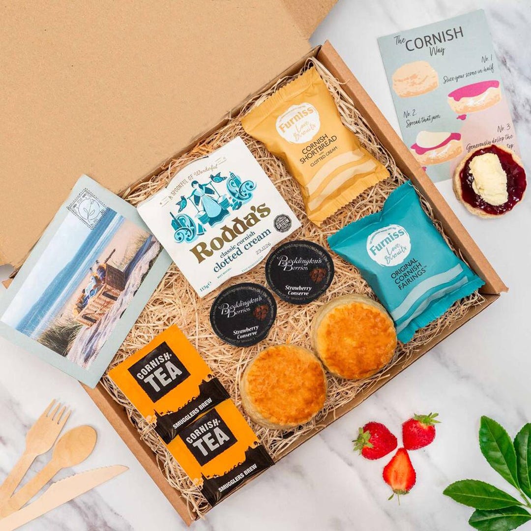Cornish Afternoon Cream Tea Hamper – 2 Person Deluxe Cream Tea - Fresh ...