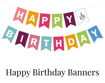 レインボーハッピーバースデーバナー：事前に紐が張られたカラフルなパーティーデコレーション