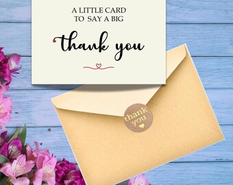手作りサンキューカードセット：折りたたみカード20枚、封筒、ステッカー 4×6インチ