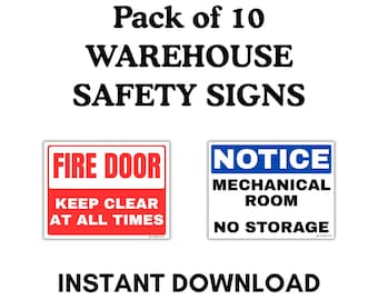 倉庫の安全標識：OSHA職場ポスター（デジタルダウンロード）