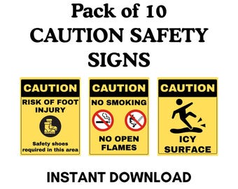 注意安全標識：OSHA/ANSI準拠の職場用ポスター（デジタルダウンロード）