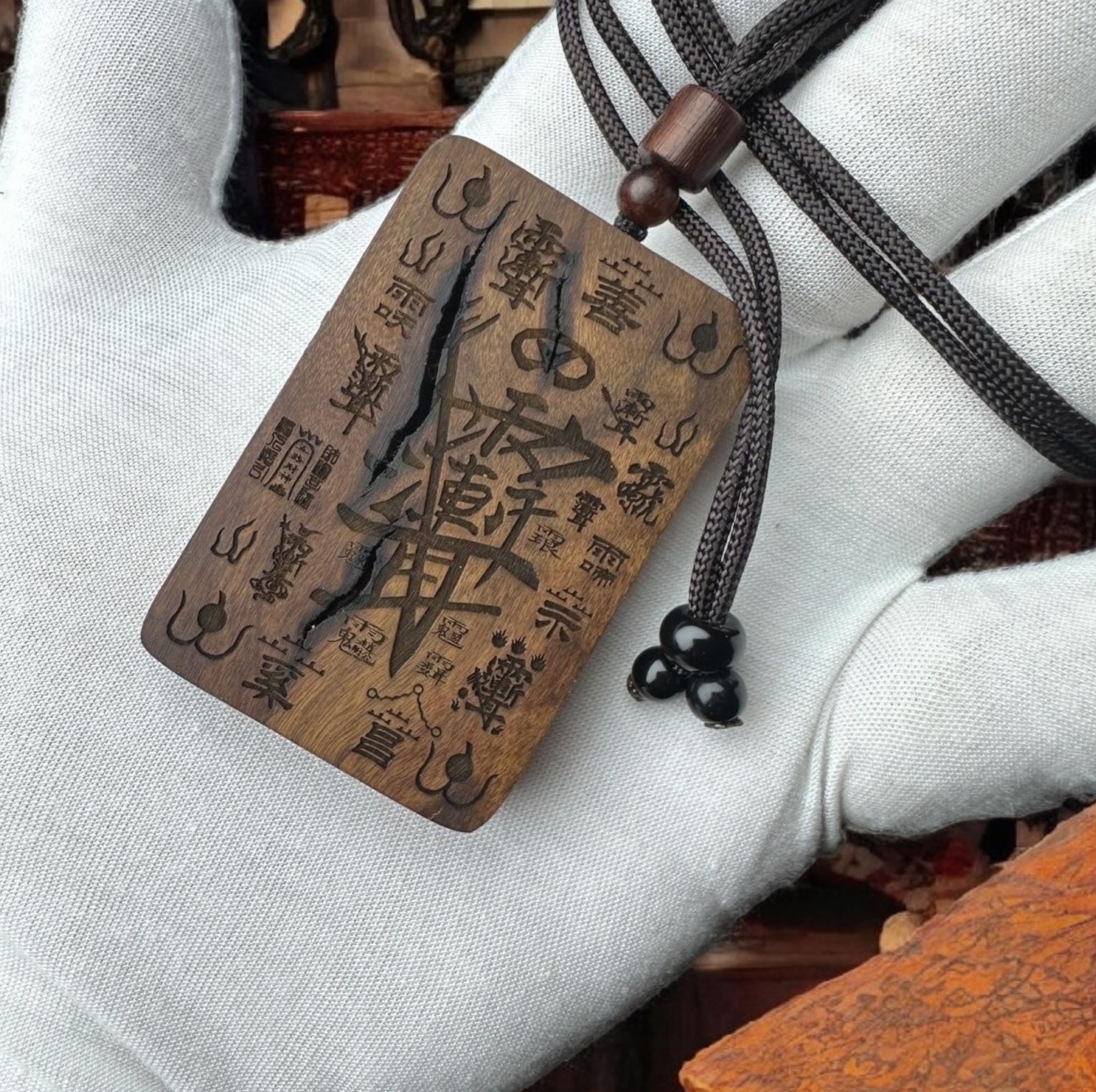 Handcrafted Lightning Struck Jujube Wood Amulet-Powerful Taoist Talisman for Protection,Spiritual Home Blessing Unique Gift Drive away ghost