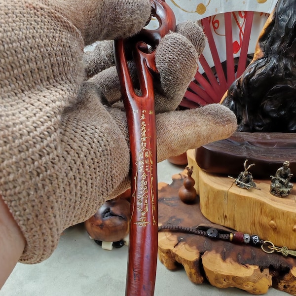 Épingle à cheveux phénix : bois d'éclair fabriqué à la main, bénédiction de la déesse des neuf cieux - service de consécration personnalisable