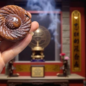 Lightning Struck Jujube Wood Yin Yang Talisman: Taoist Protection Pendant-Customizable Consecration Service