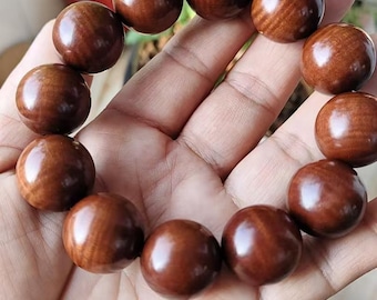 Lightning-Struck Jujube Wood Heartwood Ripple Pattern 2.0 Bracelet, enhances positive energy.