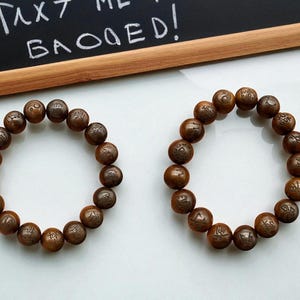 Handcrafted Taoist Lightning Wood Bracelet-Consecrated Sacred JujubeWood Beads with Protective Talismans for Evil Protection & Home Blessing