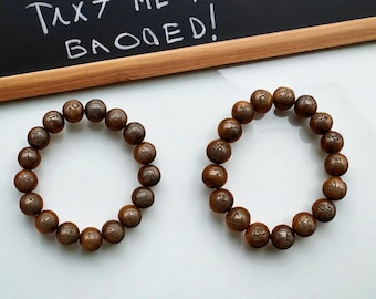 Handcrafted Taoist Lightning Wood Bracelet-Consecrated Sacred JujubeWood Beads with Protective Talismans for Evil Protection & Home Blessing