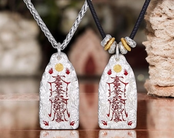 Handcrafted Silver Taoist Talisman Pendant: Home Blessing, Evil Repelling-Customizable Consecration Service-Protective Talisman for Dad