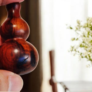 Handcrafted Consecrated Thunderstruck Jujube Wood Gourd Sacred Talisman Gift for Home Blessing and Evil Dispelling Power-Drive away Ghosts