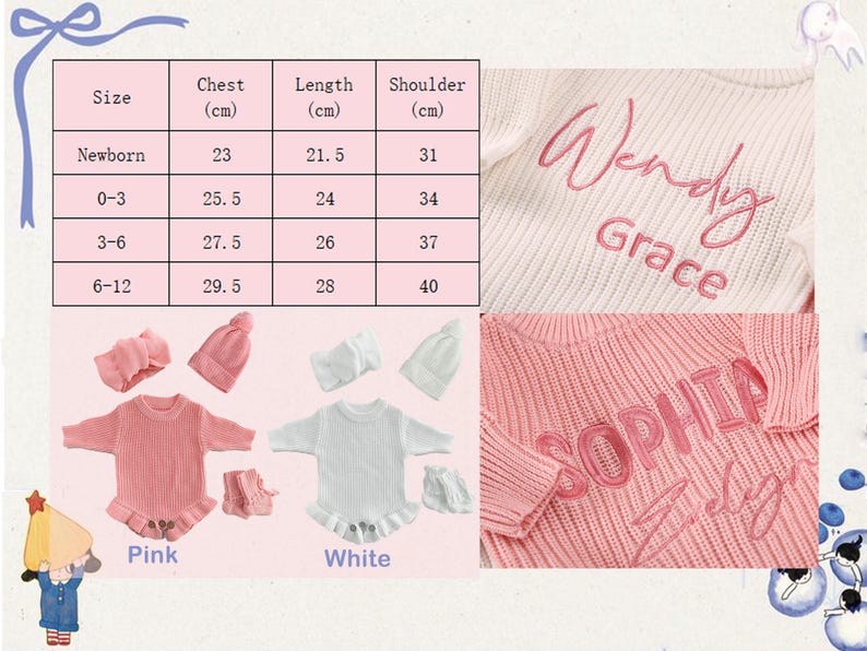 Personalized Embroidered Baby Ruffle Romper, Knitted Infant Name ...