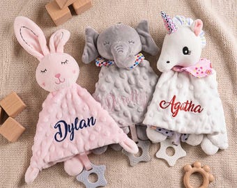 Copertina personalizzata per neonati, copertina ricamata su misura, peluche a forma di animale, regalo per baby shower.