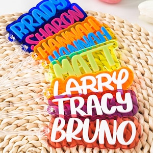 Personalized Acrylic Name Tag Keychain: Custom Backpack Charm