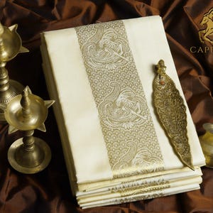 Capricorn Zodiac Handloom Silk Dhoti – Mountain-Born Grace in Every Fold