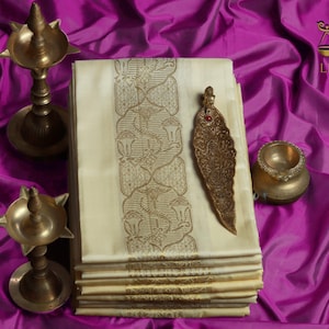 Libra Zodiac Handloom Silk Dhoti – Balanced Beauty in Every Drape