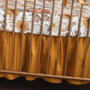 Vintage Floral Girl Crib Bedding: Golden Yellow Nursery Set