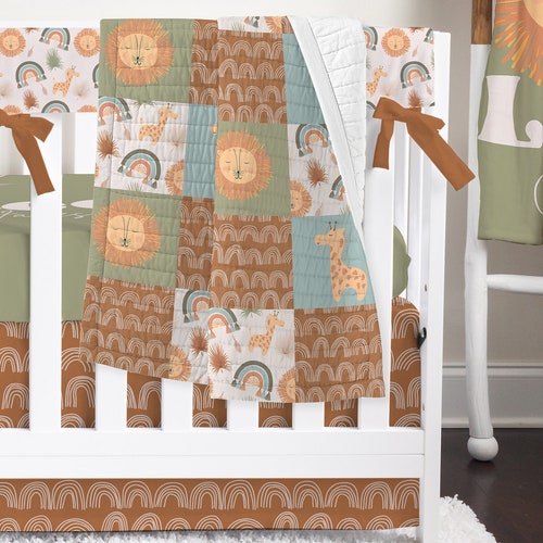 Safari Boy Crib Bedding Jungle Baby Boy Nursery Bedding Etsy