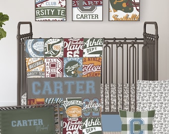 Boy+Neutral Crib Bedding