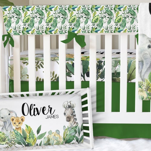 Boy Crib Bedding Set Safari Baby Boy Nursery Jungle Etsy