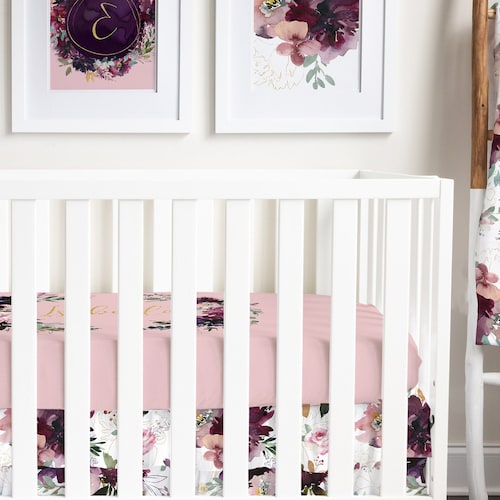 Floral Crib Bedding Set Baby Girl Crib Bedding Personalized Etsy