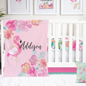 Flamingo baby bedding set deals