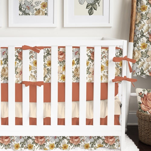 Purple Floral Crib Bedding Baby Girl Nursery Lavender Etsy