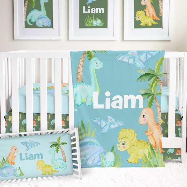 Dinosaur Crib Set Etsy
